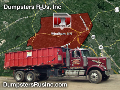 Dumpster rental in Windham, NH. Dumpsters R Us, Inc dumpster rentals