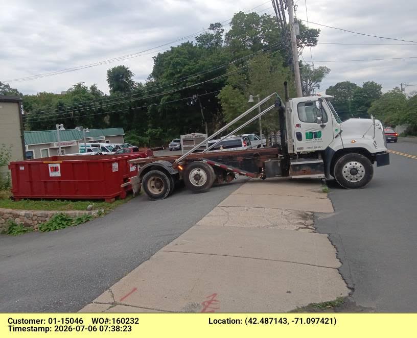 10-yard construction and demo dumpster swap in Stoneham, MA 02180 for hassle-free waste removal