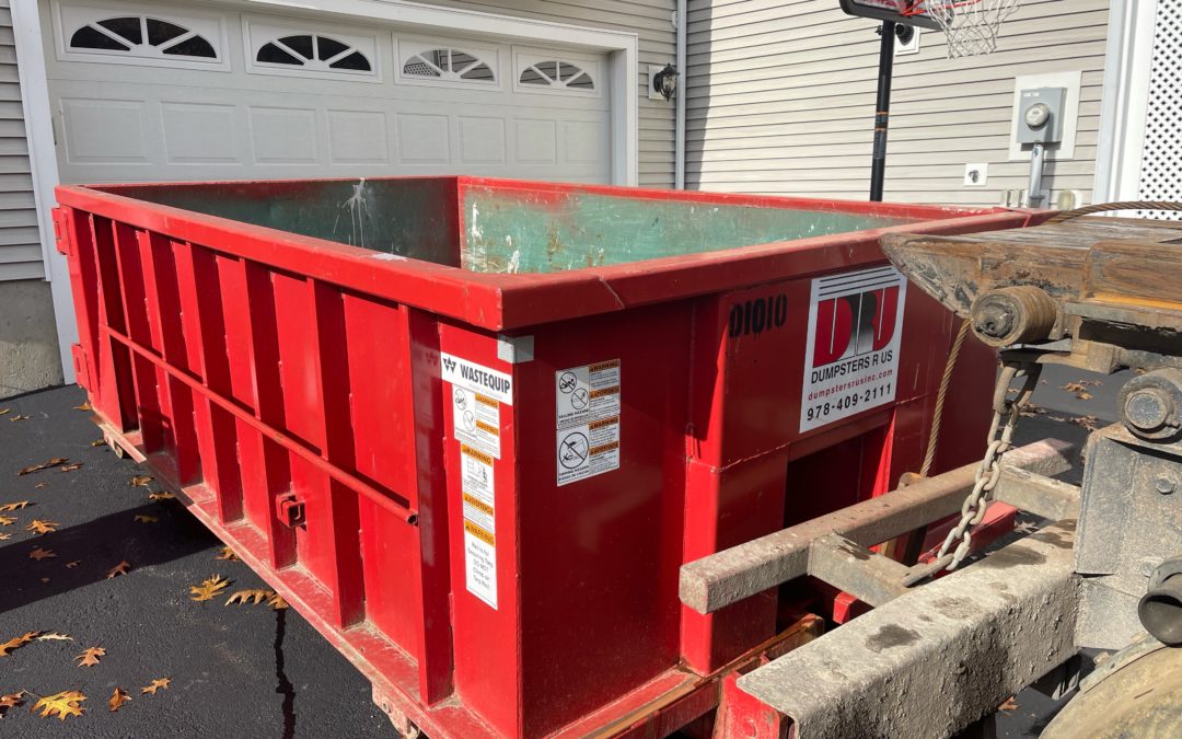 10 Yard Dumpster Rental in Wilmington, MA - Bathroom Replacement- Tiles, Shower, Sink, Etc.