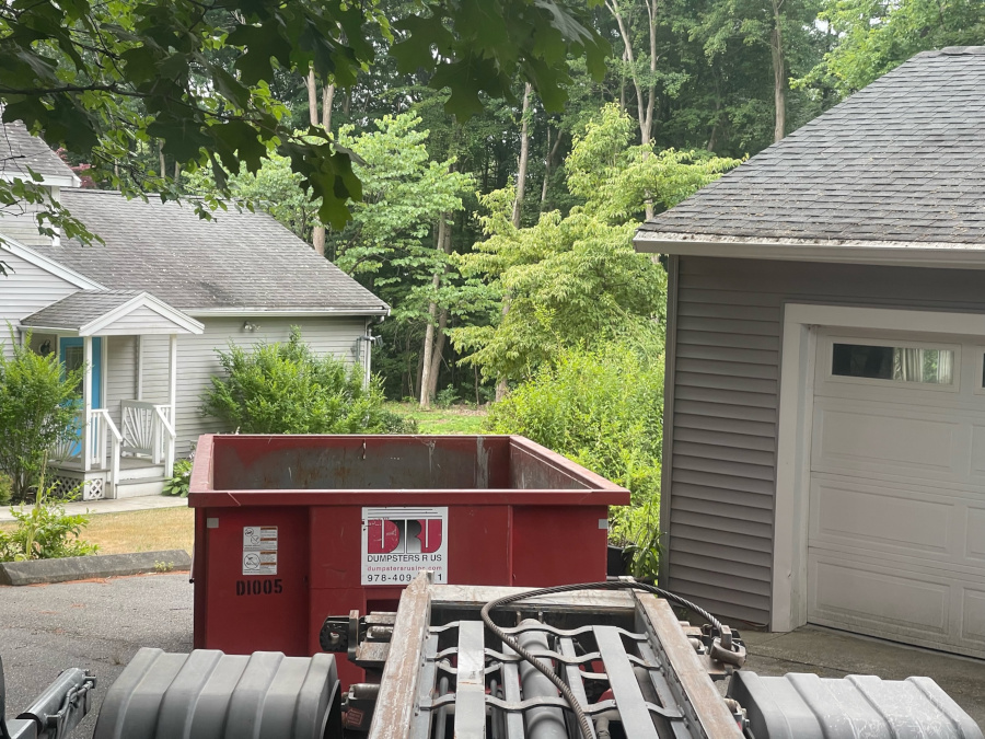 10 yard dumpsrer rental with a 1.5 ton max ordered in Andover, MA for yearly household clean out.