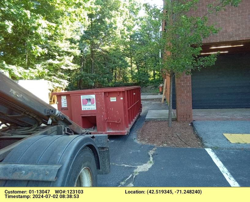 15 yard dumpster delivered in Bedford, MA for an office cleanout