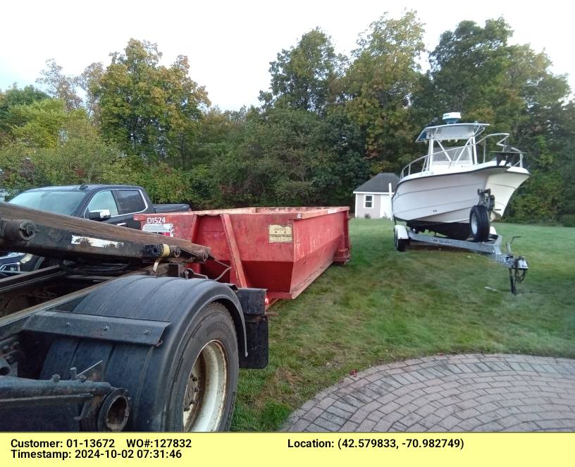 15 yard dumpster rental delivered in Danvers, MA for junk removal.