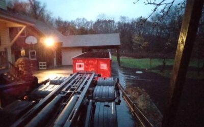 30 yard dumpster delivered in Methuen, MA for a construction project.