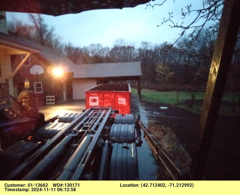 30 yard dumpster delivered in Methuen, MA for a construction project.