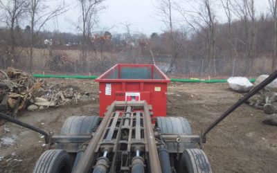 30 yard dumpster rental delivered to a construction site in North Chelmsford, MA.