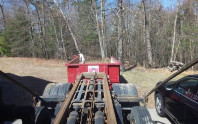 20 yard with a 3 ton weight dumpster delivered  in Kingston, NH for a clean-out.