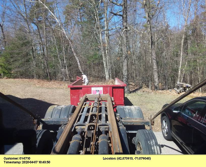 20 yard dumpster with a 3 ton weight limit delivered to a home in Kingston, NH for a cleanout.