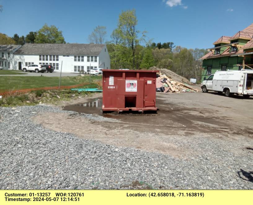 30 yard dumpster with a 5 ton max delivered in Andover, MA for a construction project