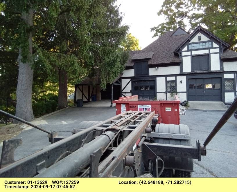 15 yard dumpster delivered in Lowell, MA for ABC removal