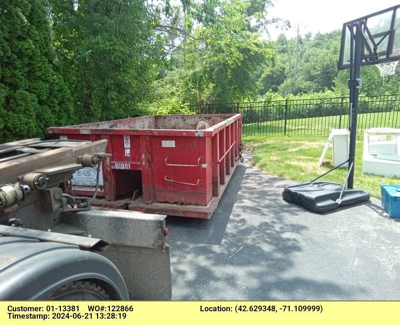 10 yard dumpster rental delivered in Andover, MA for junk removal.