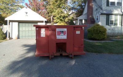 15 yard dumpster delivered in Burlington, MA for a garage/house cleanout.