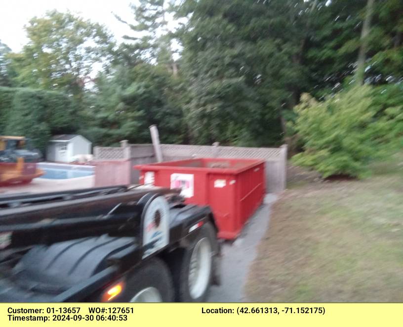 15 yard dumpster delivered in Andover, MA for ABC removal (Asphalt, Brick and Concrete)