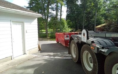 15 yard dumpster delivered in North Reading, MA for a garage clean-out.