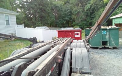 30 yard dumpster with a 4 ton weight limit delivered in Andover, MA for a construction project.