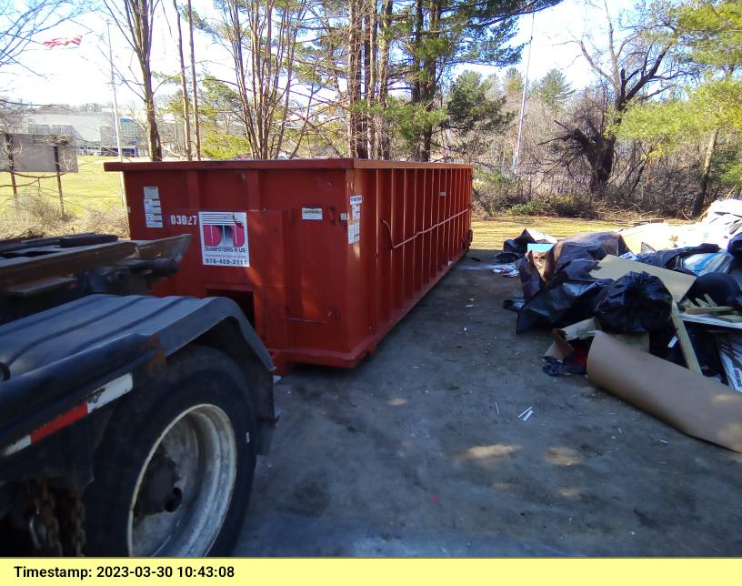 30 yard dumpster rental, with a 5 ton max, delivered in Methuen, MA for junk removal.