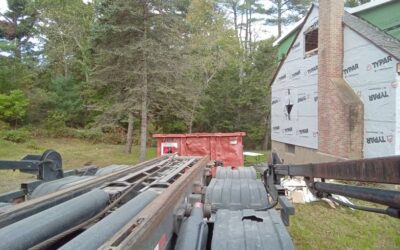 30 yard dumpster delivered in Andover, MA for a construction project.