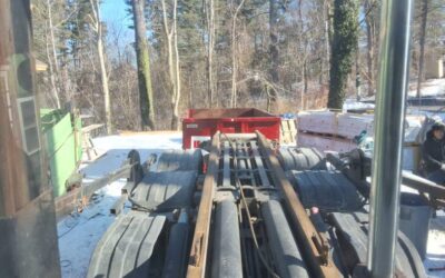 15 yard dumpster rental delivered in Windham, NH for a construction project.