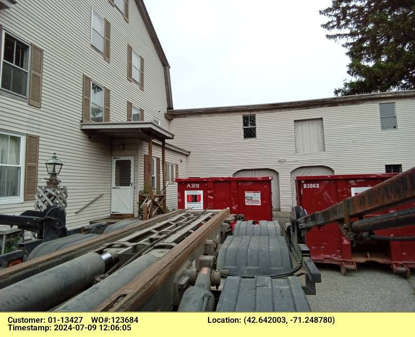 Two 30 yard dumpster rentals, with a 5 ton max, delivered in Tewksbury, MA for a barn clean-out.