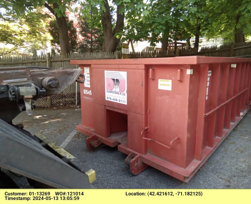 15 yard dumpster rental delivered in Arlington, MA for junk removal.