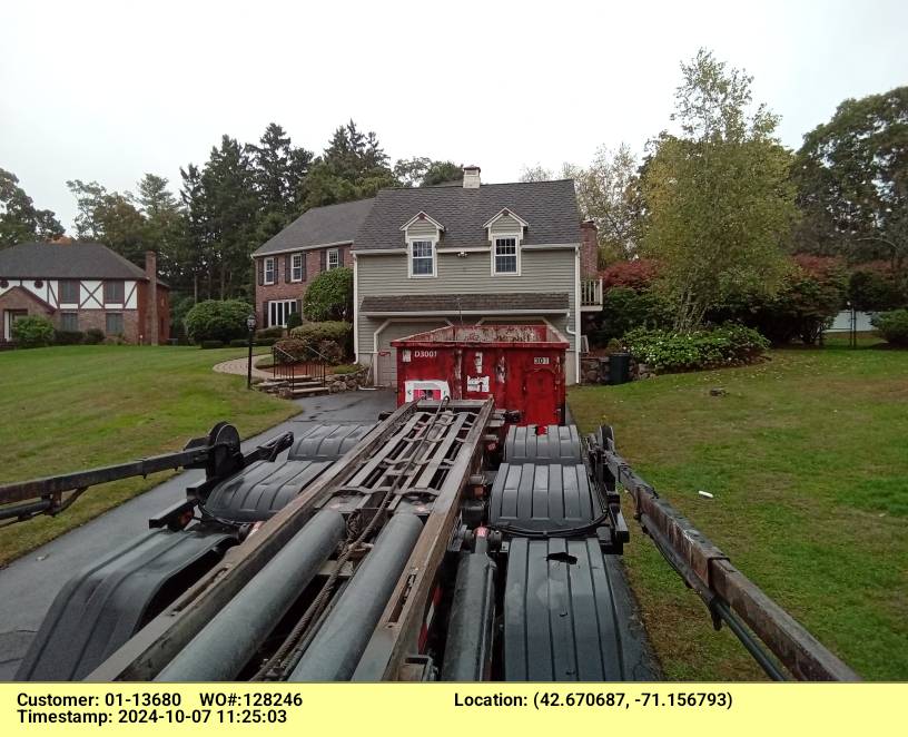 30 yard dumpster rental delivered in Andover, MA for a house/garage cleanout.