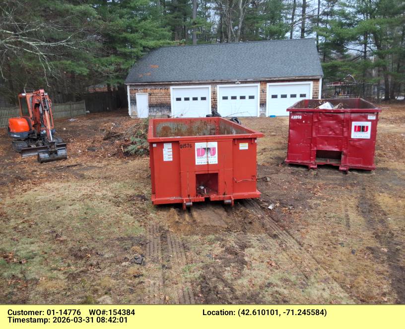 15 Yard Dumpster Delivered in Tewksbury, MA for Brush Removal