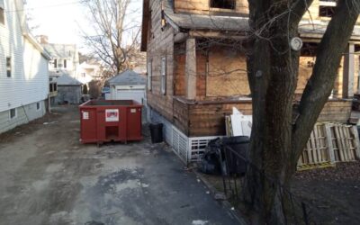 15 Yard dumpster delivered to a construction site in Arlington, MA