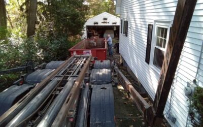 20 yard dumpster delivered to Magnolia, MA for a garage clean-out.