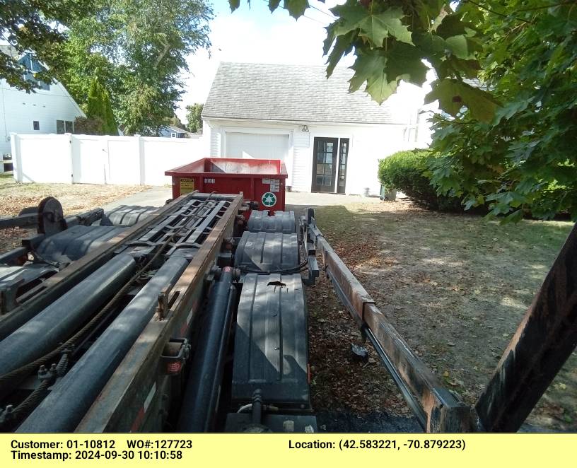 10 yard dumpster rental delivered in Beverly, MA for a house/garage clean-out.