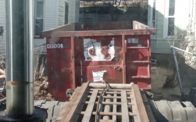 30 yard dumpster delivered in Lowell, MA for a construction project