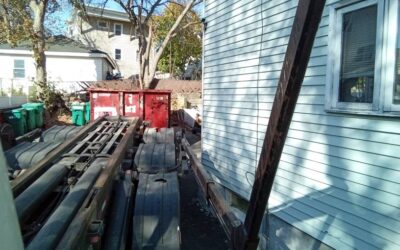 30 yard dumpster rental delivered in Lynn, MA for a construction project.