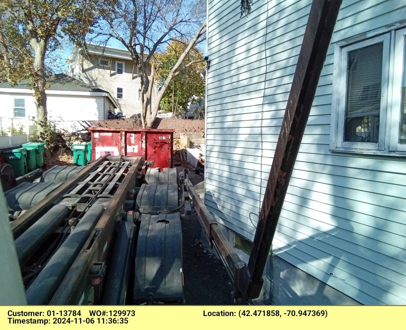 30 yard dumpster rental delivered in Lynn, MA for a construction project.