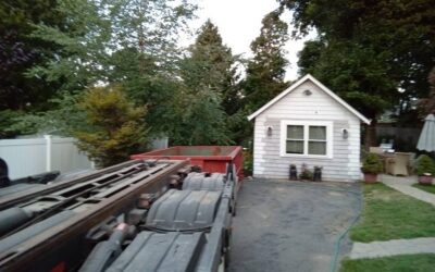 10 yard dumpster delivered in Danvers, MA for a house cleanout.