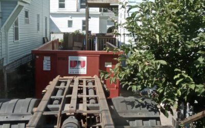 15-yard dumpster rental delivered in Lowell, MA for a cleanout.