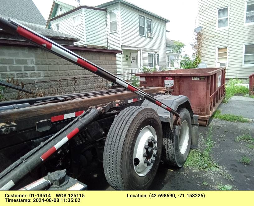 15 yard dumpster rental delivered in Lawrence, MA for a house clean-out.