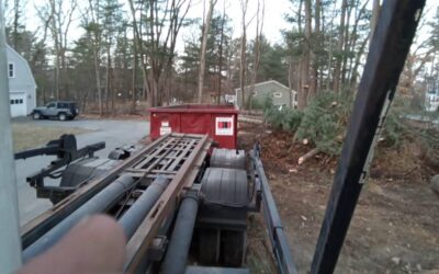 30 yard dumpster delivered to North Reading, MA for stump removal.