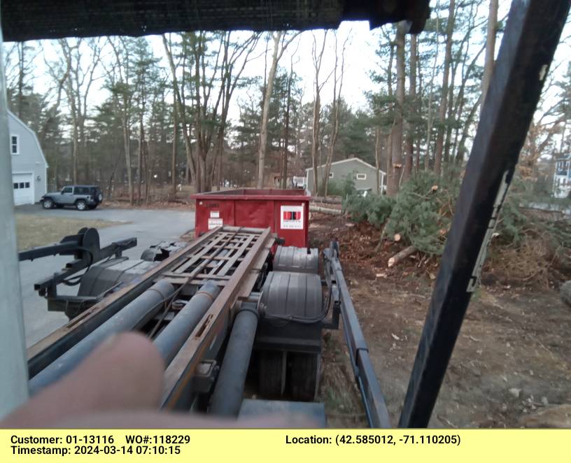 30 yard dumpster delivered to North Reading, MA for stump removal.