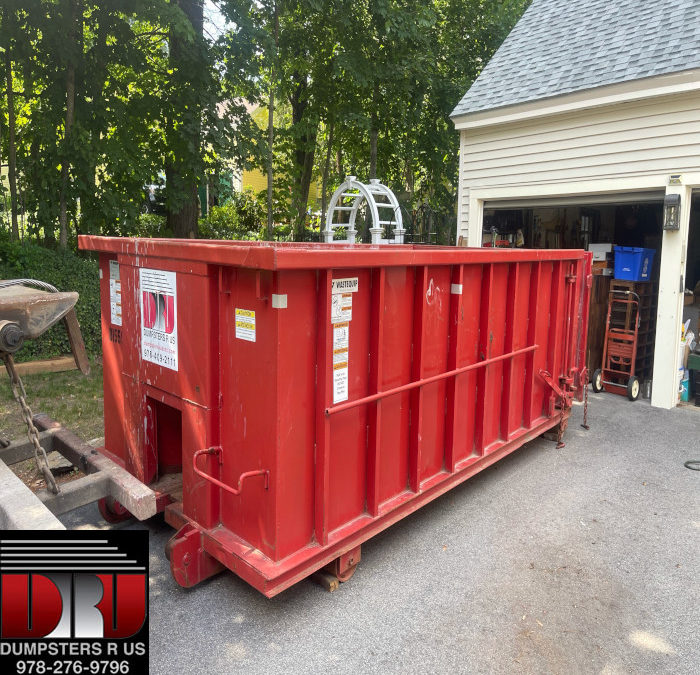 15 yard dumpster rental to clean-out a garage to Andover, MA