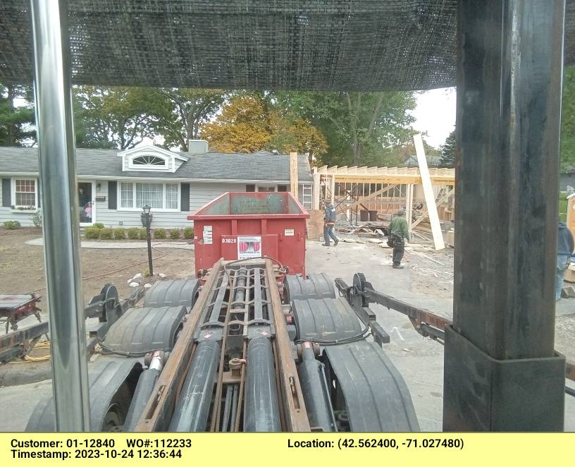 30 Yard dumpster delivered in Peabody, MA for a house renovation.