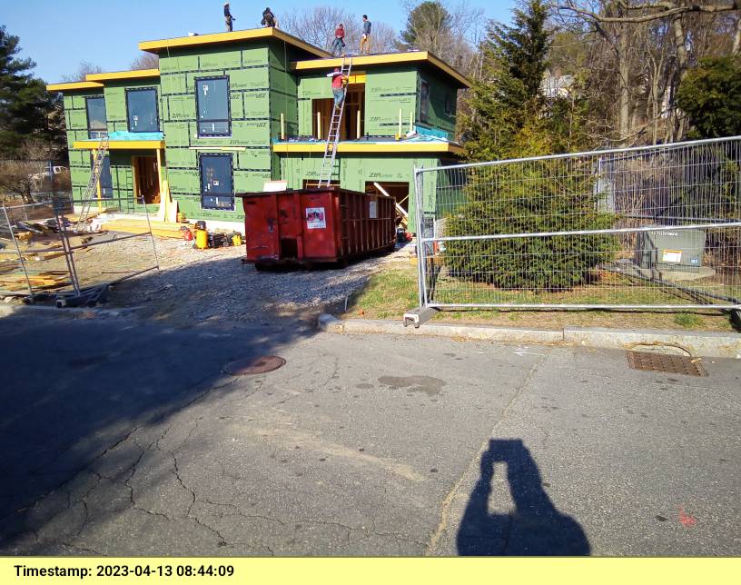 30 yard dumpster delivered in Winchester, MA for a construction project.