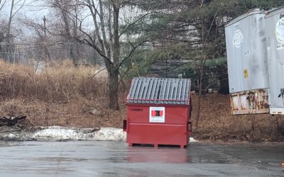 8yd commercial dumpster in Willmington MA for a Manufacturing Company