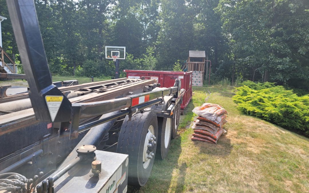 15 yard dumpster rental for an ABC job in North Reading, MA.