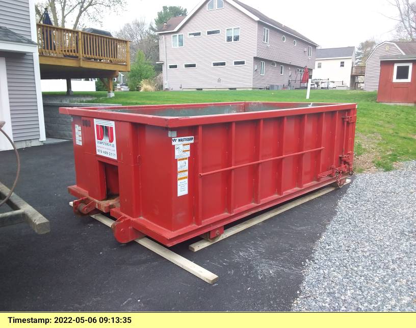 10 yard dumpster was delivered to a home in Wilmington, MA for a house clean out.