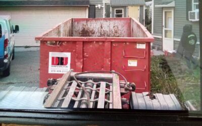 30 yard dumpster delivered in Reading, MA for a construction project.