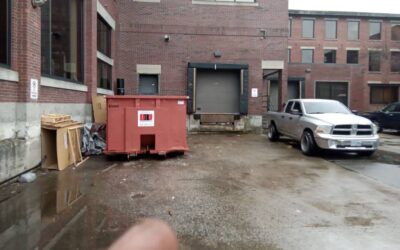 30 yard dumpster with a 5 ton max delivered in North Andover, MA for a building clean-out.