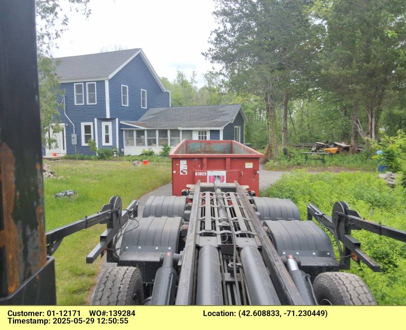 30 yard dumpster rental delivered in Tewksbury, MA for junk removal.