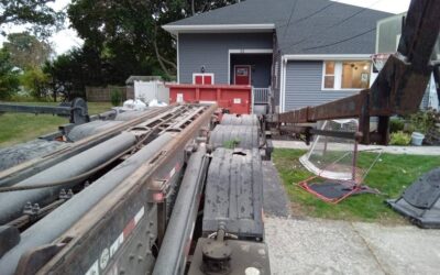 30 yard dumpster delivered in Stoneham, MA for a house renovation