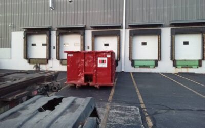 30 yard dumpster rental delivered in Salem, MA for a warehouse clean-out.