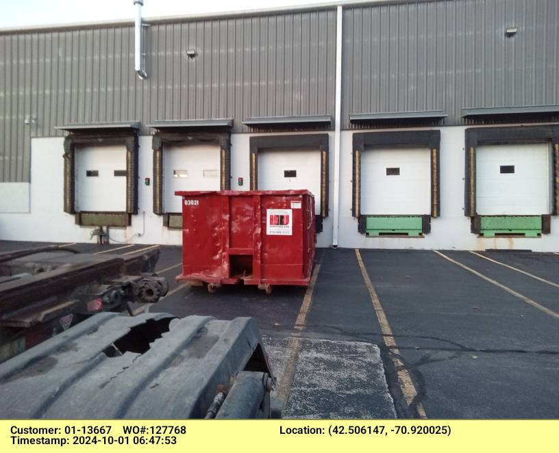 30 yard dumpster rental delivered in Salem, MA for a warehouse clean-out.