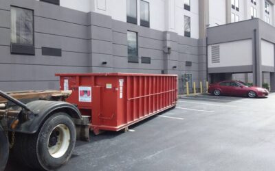 30 yard dumpster delivered to a Holiday Inn in Lawrence, MA for trash removal.