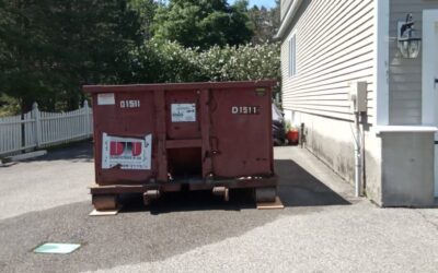 15 yard dumpster delivered in North Reading, MA for a construction project.